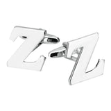 Maxbell 1 Pairs Silver Tone Cufflinks Initial Letter Alphabet Shirt Wedding Gift Z