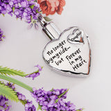 Maxbell Stainless Steel Heart Urn Pendant For Cremation Jewelry Necklace Daughter