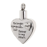 Maxbell Stainless Steel Heart Urn Pendant For Cremation Jewelry Necklace Daughter