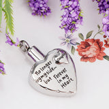 Maxbell Stainless Steel Heart Urn Pendant For Cremation Jewelry Necklace Daughter