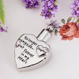 Maxbell Stainless Steel Heart Urn Pendant For Cremation Jewelry Necklace Daughter