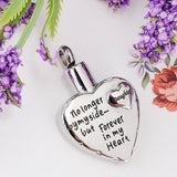 Maxbell Stainless Steel Heart Urn Pendant For Cremation Jewelry Necklace Daughter