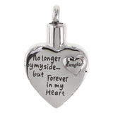 Maxbell Stainless Steel Heart Urn Pendant For Cremation Jewelry Necklace Daughter