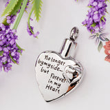 Maxbell Stainless Steel Heart Urn Pendant For Cremation Jewelry Necklace Grandma