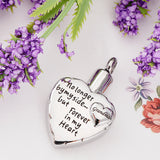 Maxbell Stainless Steel Heart Urn Pendant For Cremation Jewelry Necklace Grandma