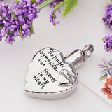 Maxbell Stainless Steel Heart Urn Pendant For Cremation Jewelry Necklace Grandma