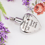 Maxbell Stainless Steel Heart Urn Pendant For Cremation Jewelry Necklace Grandma