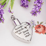 Maxbell Stainless Steel Heart Urn Pendant For Cremation Jewelry Necklace Grandma