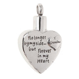 Maxbell Stainless Steel Heart Urn Pendant For Cremation Jewelry Necklace Grandma