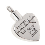 Maxbell Stainless Steel Heart Urn Pendant For Cremation Jewelry Necklace Grandma