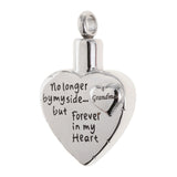 Maxbell Stainless Steel Heart Urn Pendant For Cremation Jewelry Necklace Grandma