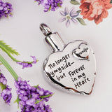 Maxbell Stainless Steel Heart Urn Pendant For Cremation Jewelry Necklace Grandpa