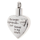 Maxbell Stainless Steel Heart Urn Pendant For Cremation Jewelry Necklace Grandpa