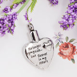 Maxbell Stainless Steel Heart Urn Pendant For Cremation Jewelry Necklace Grandpa