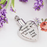 Maxbell Stainless Steel Heart Urn Pendant For Cremation Jewelry Necklace Grandpa