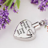 Maxbell Stainless Steel Heart Urn Pendant For Cremation Jewelry Necklace Grandpa