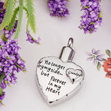 Maxbell Stainless Steel Heart Urn Pendant For Cremation Jewelry Necklace Grandpa