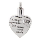 Maxbell Stainless Steel Heart Urn Pendant For Cremation Jewelry Necklace Grandpa