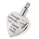 Maxbell Stainless Steel Heart Urn Pendant For Cremation Jewelry Necklace Grandpa