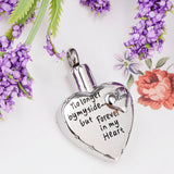 Maxbell Stainless Steel Heart Urn Pendant For Cremation Jewelry Necklace Mom