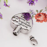 Maxbell Stainless Steel Heart Urn Pendant For Cremation Jewelry Necklace Mom