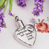 Maxbell Stainless Steel Heart Urn Pendant For Cremation Jewelry Necklace Mom