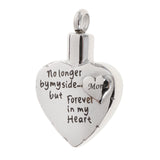 Maxbell Stainless Steel Heart Urn Pendant For Cremation Jewelry Necklace Mom