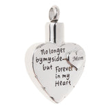 Maxbell Stainless Steel Heart Urn Pendant For Cremation Jewelry Necklace Mom