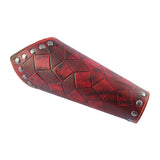 Maxbell Medieval Unisex Bracers Leather Gauntlet Wristband Bracers Arm Armor Red