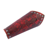 Maxbell Medieval Unisex Bracers Leather Gauntlet Wristband Bracers Arm Armor Red