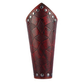 Maxbell Medieval Unisex Bracers Leather Gauntlet Wristband Bracers Arm Armor Red