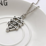 Maxbell Women Vintage Fruit of Life Tree Geometric Pendant Necklace Chain Silver