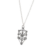 Maxbell Women Vintage Fruit of Life Tree Geometric Pendant Necklace Chain Silver