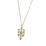 Maxbell Women Vintage Fruit of Life Tree Geometric Pendant Necklace Chain Gold