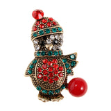 Maxbell Crystal Christmas Brooch Pin Xmas Gift Party Jewelry Penguin