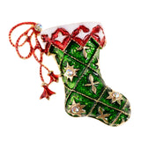 Maxbell Crystal Christmas Brooch Pin Xmas Gift Party Jewelry Boot