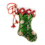 Maxbell Crystal Christmas Brooch Pin Xmas Gift Party Jewelry Boot