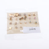 Maxbell 12 Pairs Fashion Women Girls Star Crystal Diamante Stud Earrings Jewelry Set