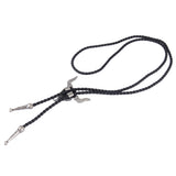 Maxbell Fashion Western Longhorn Cow Skull Leather Bolo Tie Necktie Antique Silver
