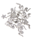 Maxbell 20 Antique Silver Animal Charms Pendant Carfts DIY Jewelry Finding Snake