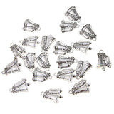 Maxbell 20 Pieces Antique Silver Charm Pendant for DIY Jewelry Making Bell