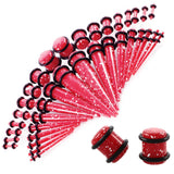 Maxbell 36 Pieces Acrylic Ear Gauges Tunnel Plugs Stretcher Expander Kit Red