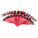 Maxbell 36 Pieces Acrylic Ear Gauges Tunnel Plugs Stretcher Expander Kit Red