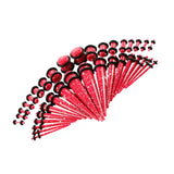 Maxbell 36 Pieces Acrylic Ear Gauges Tunnel Plugs Stretcher Expander Kit Red