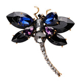 Maxbell Women's Crystal Rhinestone Dragonfly Brooch Pin Wedding Gift Black