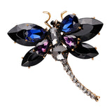 Maxbell Women's Crystal Rhinestone Dragonfly Brooch Pin Wedding Gift Black