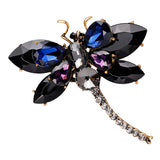 Maxbell Women's Crystal Rhinestone Dragonfly Brooch Pin Wedding Gift Black