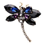 Maxbell Women's Crystal Rhinestone Dragonfly Brooch Pin Wedding Gift Black