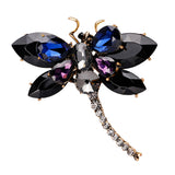 Maxbell Women's Crystal Rhinestone Dragonfly Brooch Pin Wedding Gift Black