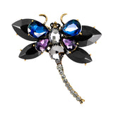 Maxbell Women's Crystal Rhinestone Dragonfly Brooch Pin Wedding Gift Black